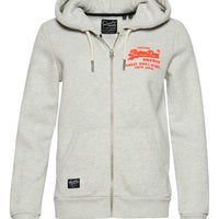 Neon Vintage Logo Zip Hoodie - Glacier Grey Marl