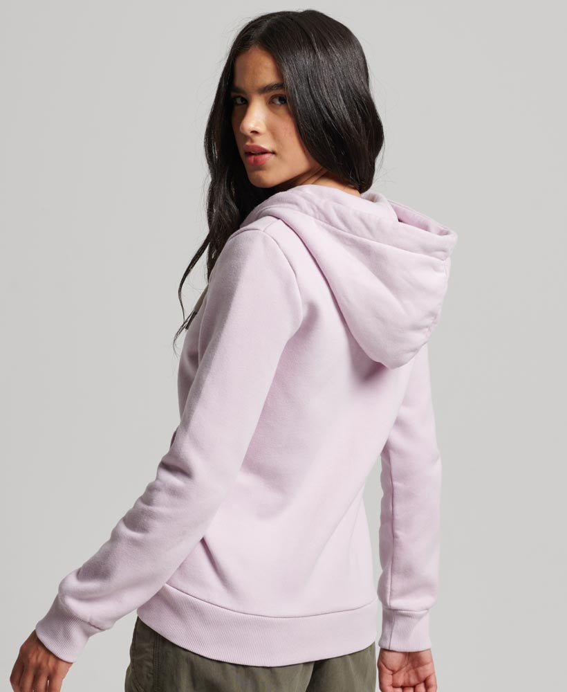 Neon Vintage Logo Zip Hoodie - Pale Pink Marl