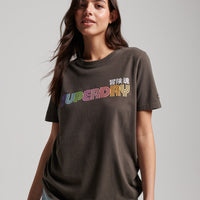 Vintage Retro Rainbow T-Shirt - Vintage Black