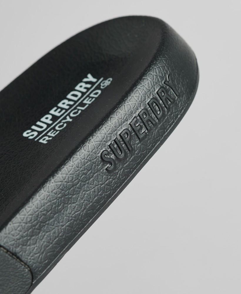 Code Logo Pool Sliders - Black