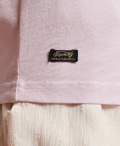 Vintage Logo Narrative T-Shirt - Rose Pink Slub
