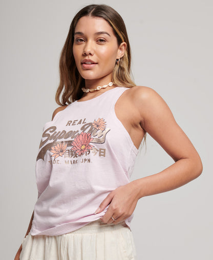 Vintage Logo Narrative T-Shirt - Rose Pink Slub