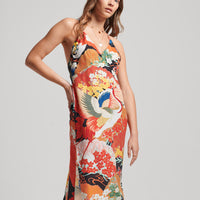 Printed Midi Slip Dress - Multi