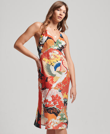 Printed Midi Slip Dress - Multi