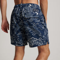 Hawaiian Swim Shorts - Dark Blue