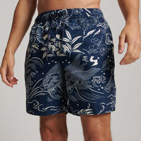 Hawaiian Swim Shorts - Dark Blue