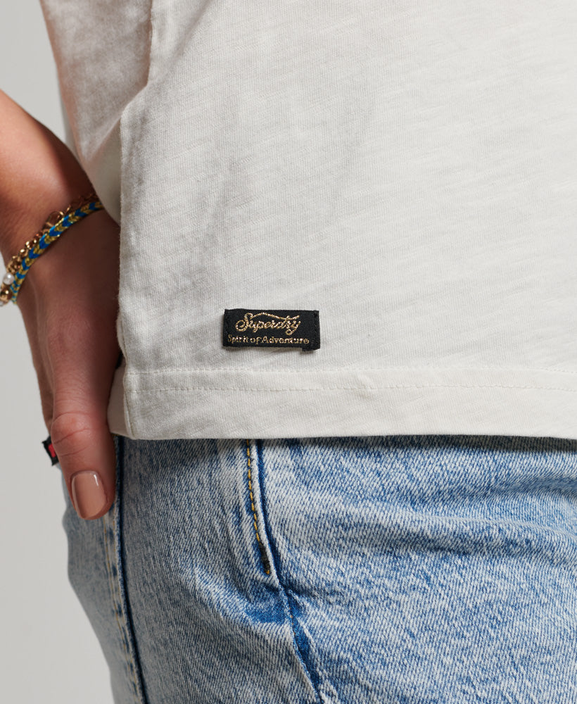 Vintage Logo Narrative T-Shirt - Off White Slub