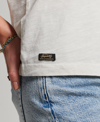 Vintage Logo Narrative T-Shirt - Off White Slub