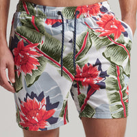 Hawaiian Swim Shorts - White