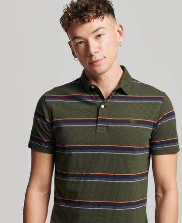 Jersey Stripe Polo Shirt - Green