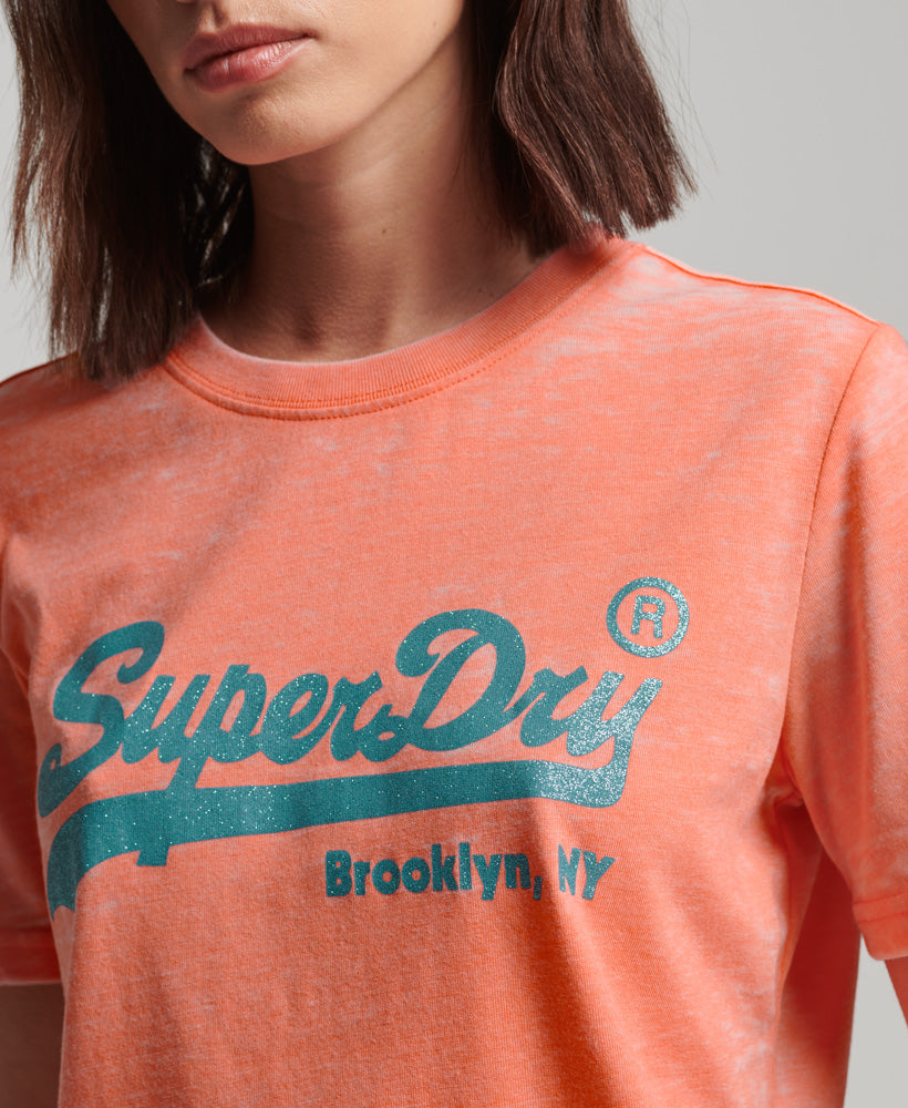 Women\'s Embellished Vintage Logo T-Shirt - Coral Superdry Malaysia – Fusion