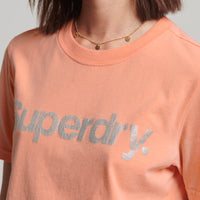 Metallic Core Logo T-Shirt - Papaya Punch Pink