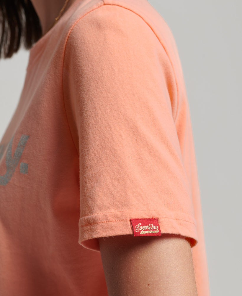 Metallic Core Logo T-Shirt - Papaya Punch Pink