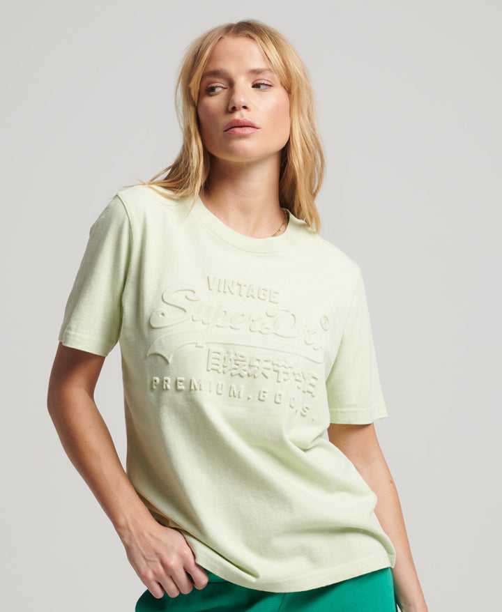 Women's Embossed Vintage Logo T-Shirt - Fusion Coral – Superdry Malaysia