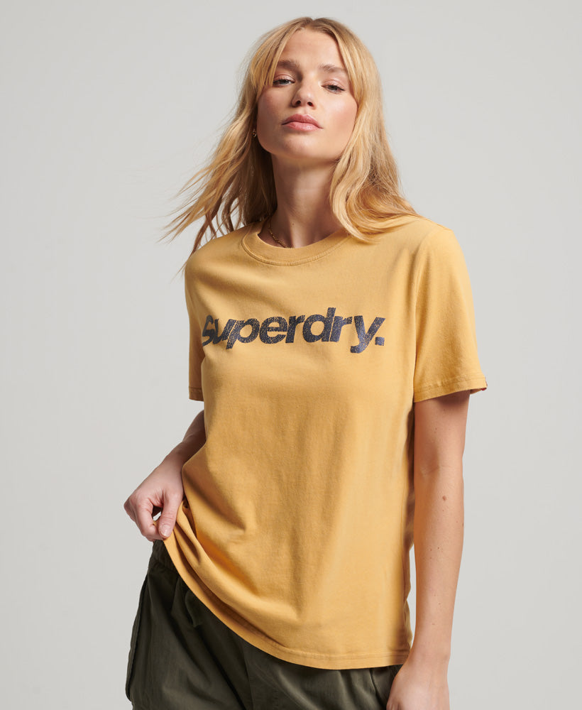 Metallic Core Logo T-Shirt - Pale Gold