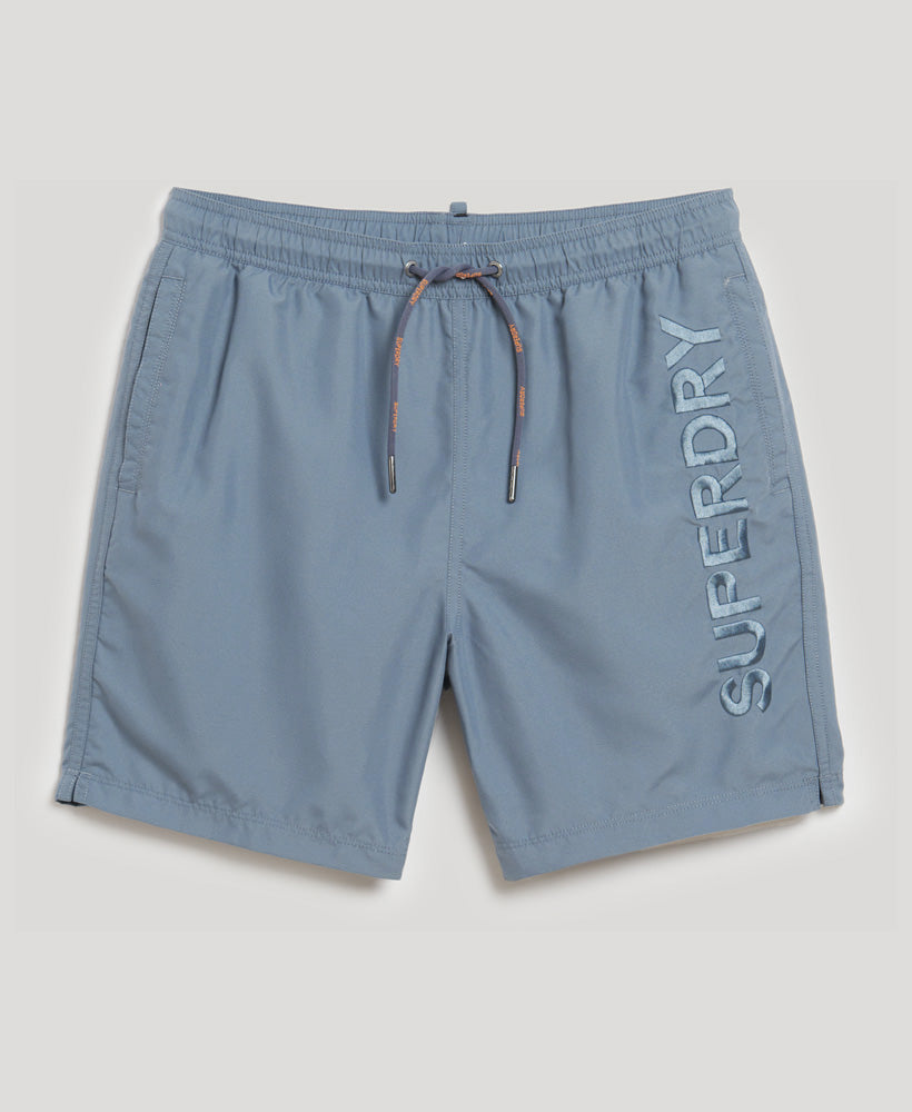 Premium Embroidered 17" Swim Shorts - Stormy Weather Grey