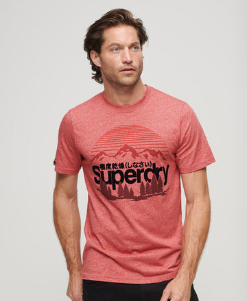 Core Logo Great Outdoors T-Shirt - Mid Red Grit