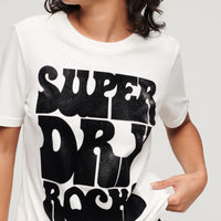 70S Retro Rock Logo T-Shirt - Ecru