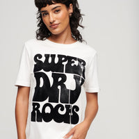 70S Retro Rock Logo T-Shirt - Ecru