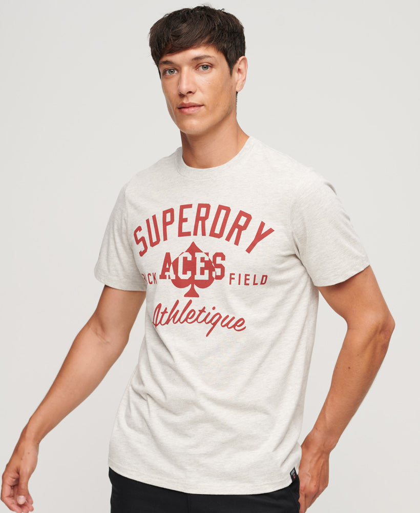 Athletic College Graphic T-Shirt - Birut Grey Marl