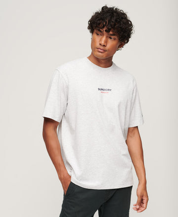 Logo Print Oversized T-Shirt - Cadet Grey Marl