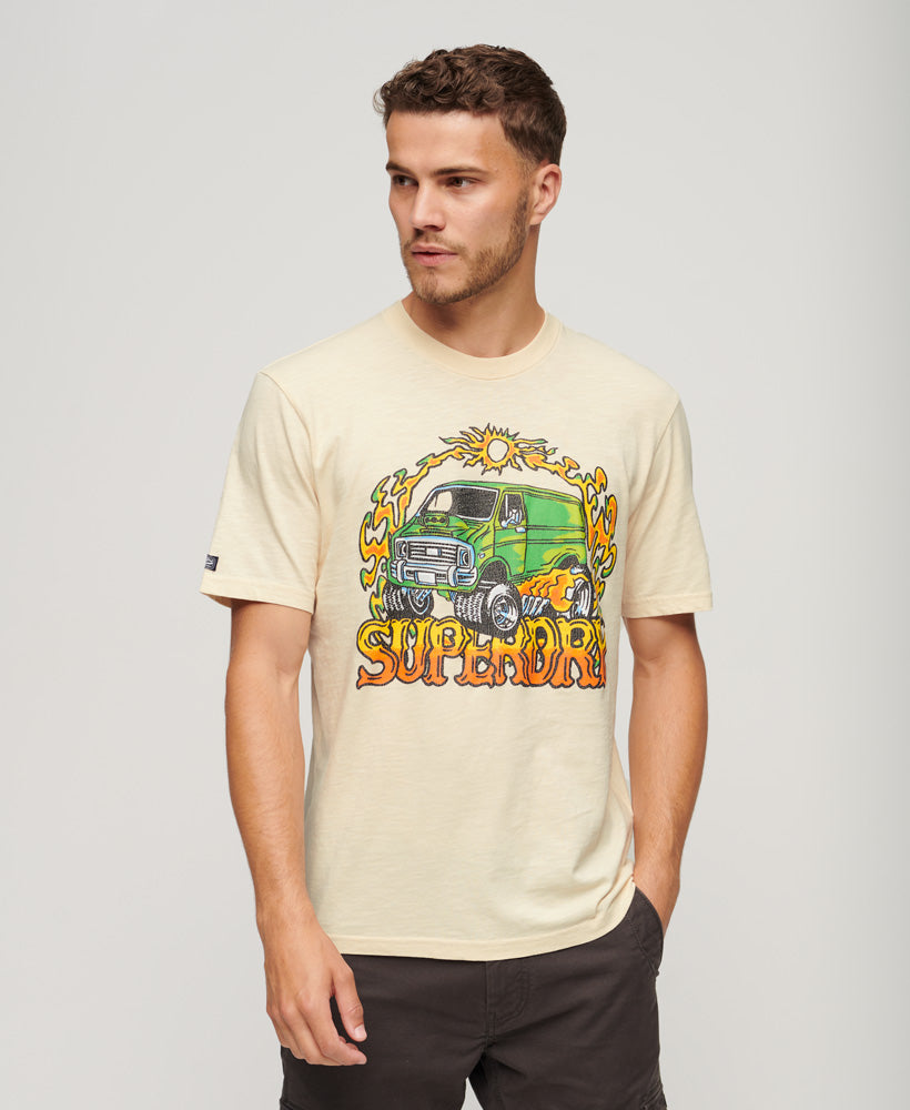 Motor Retro Graphic T-Shirt - Oatmeal White