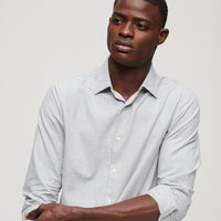 Long Sleeve Cotton Smart Shirt - Charcoal Grey Mix