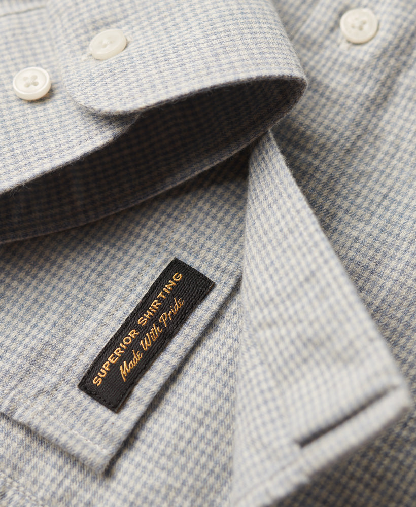 Long Sleeve Cotton Smart Shirt - Charcoal Grey Mix