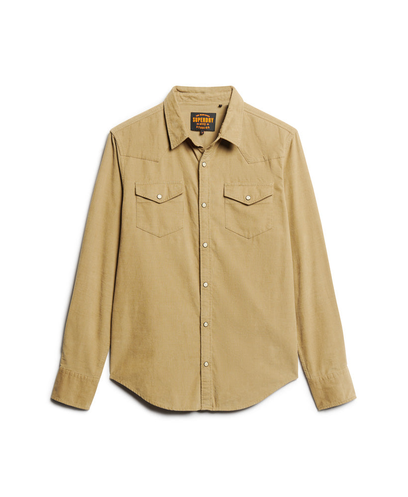 Western Long Sleeve Cord Shirt - Elmwood Brown