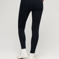 Organic Cotton Vintage Mid Rise Skinny Jeans - Viper Blue Black