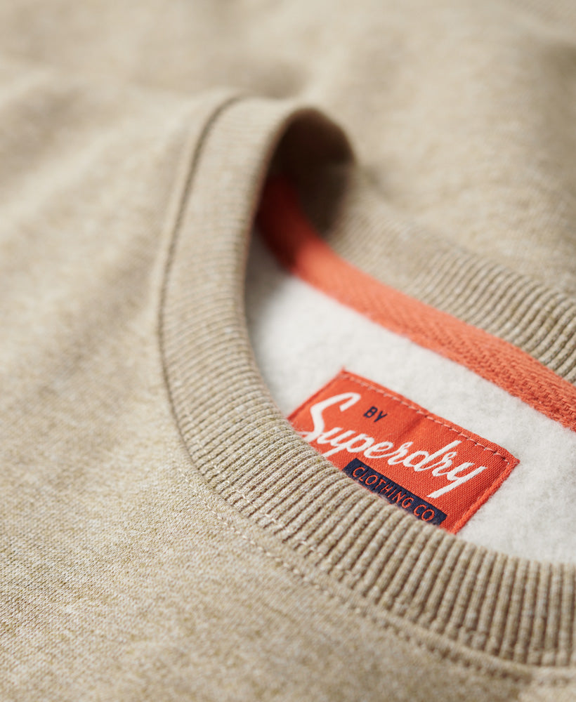 Workwear Logo Vintage Crew Sweatshirt - Tan Brown Fleck Marl