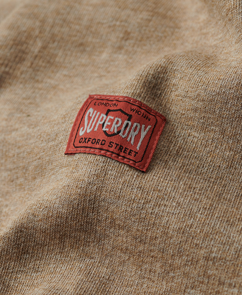 Workwear Logo Vintage Hoodie - Tan Brown Fleck Marl