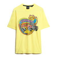 Motor Retro Graphic T-Shirt - Pale Yellow