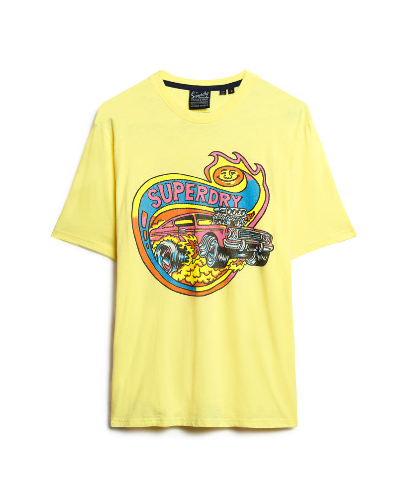 Motor Retro Graphic T-Shirt - Pale Yellow