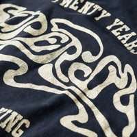 70S Lo-Fi Graphic Band T-Shirt - Lauren Navy Slub