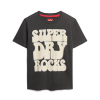 70s Retro Rock Logo T-Shirt - Washed Black