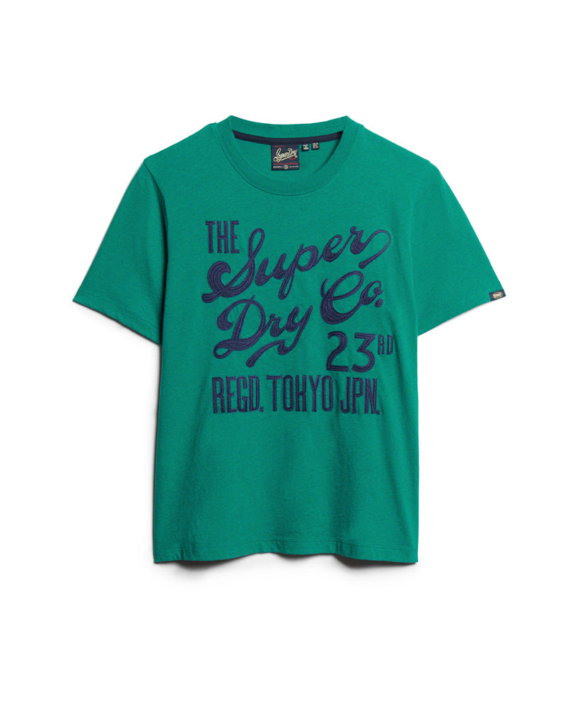Athletic Script Graphic T-Shirt - Parasail Green Marl