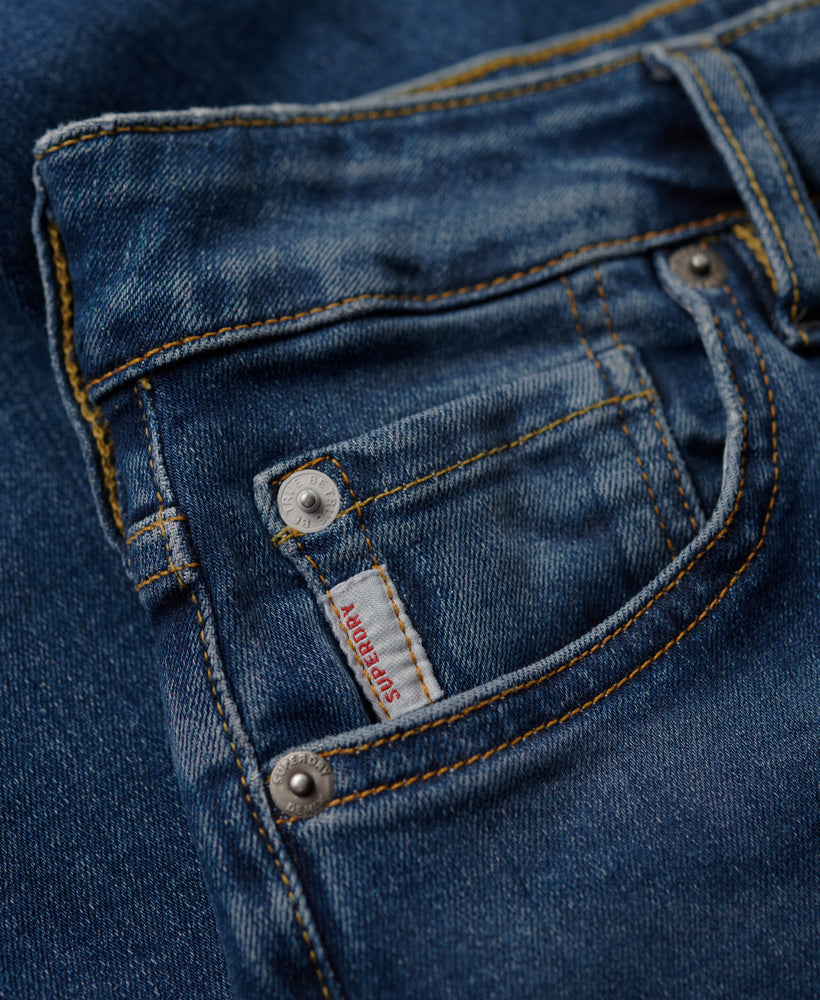 Organic Cotton High Rise Skinny Denim Jeans - Salem Mid Blue
