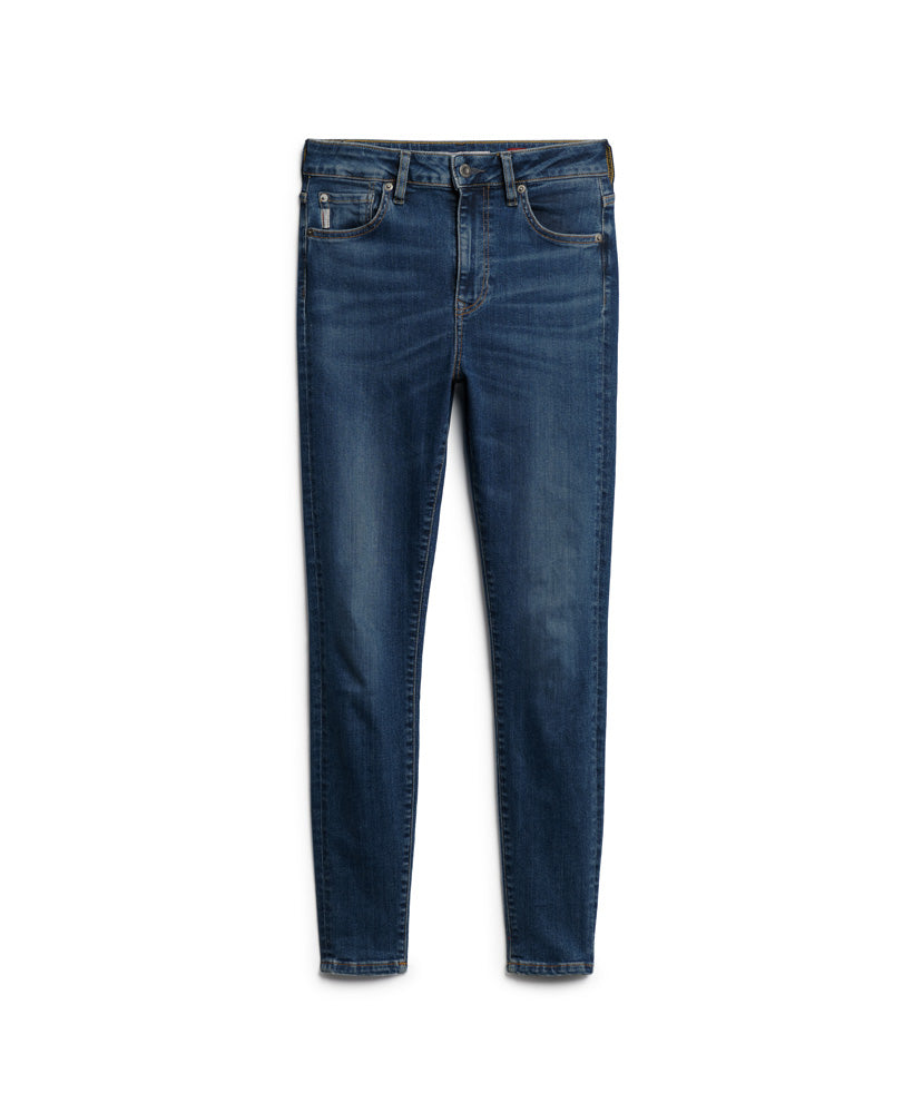 Organic Cotton High Rise Skinny Denim Jeans - Salem Mid Blue