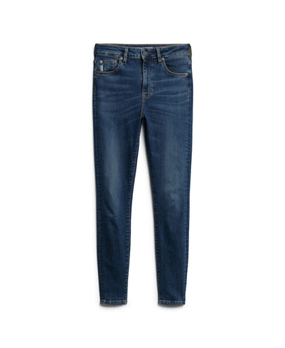 Organic Cotton High Rise Skinny Denim Jeans - Salem Mid Blue