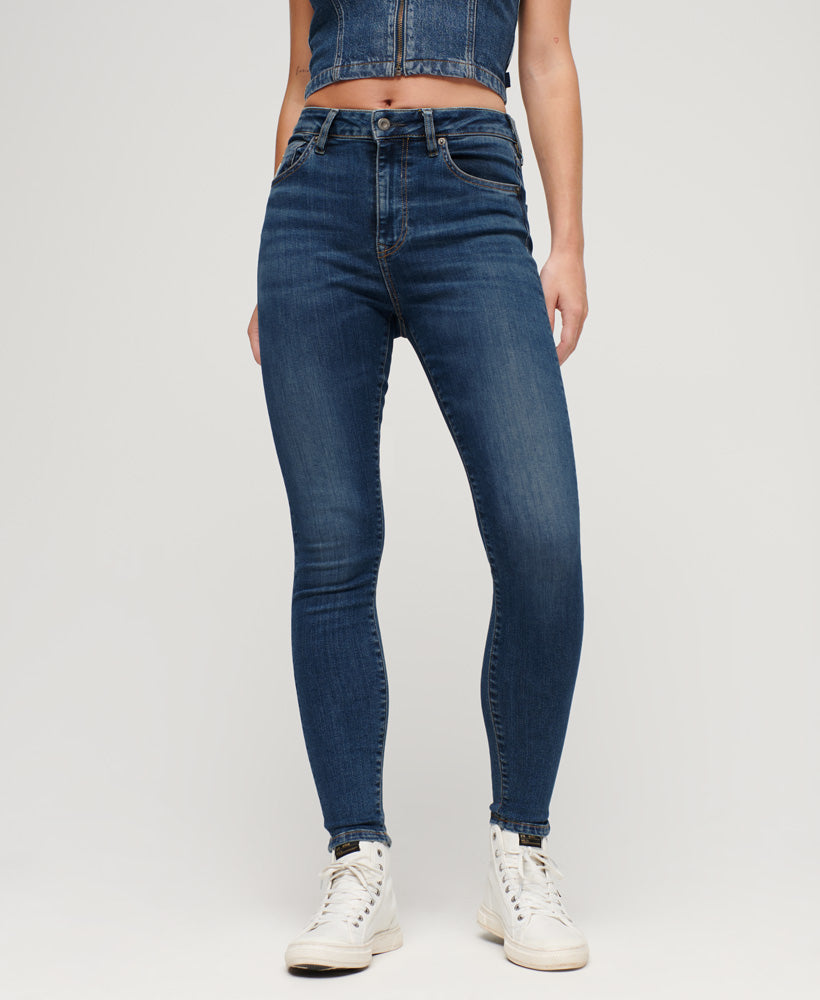 Organic Cotton High Rise Skinny Denim Jeans - Salem Mid Blue