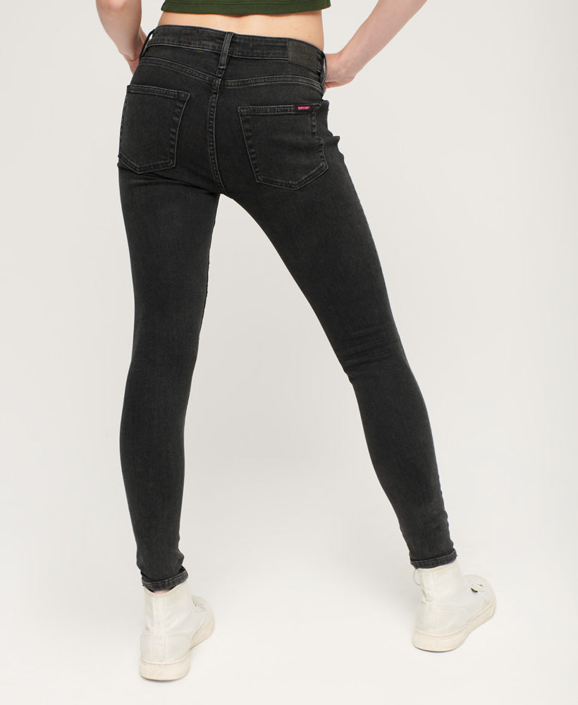 Organic Cotton Vintage Mid Rise Skinny Jeans - Walcott Black Stone