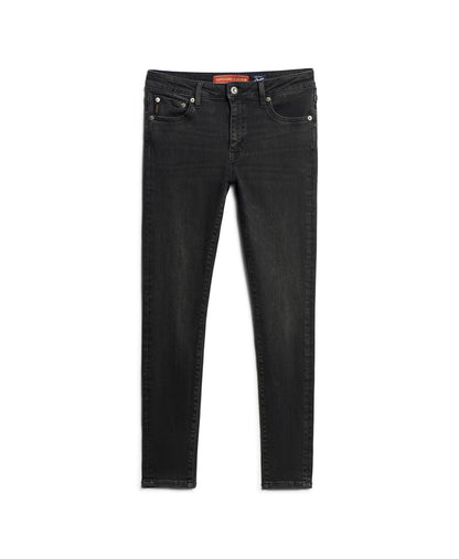 Organic Cotton Vintage Mid Rise Skinny Jeans - Walcott Black Stone