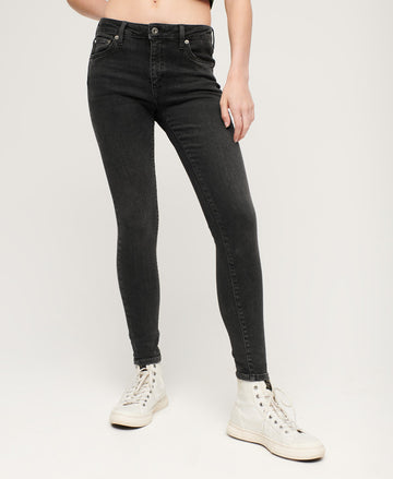 Organic Cotton Vintage Mid Rise Skinny Jeans - Walcott Black Stone