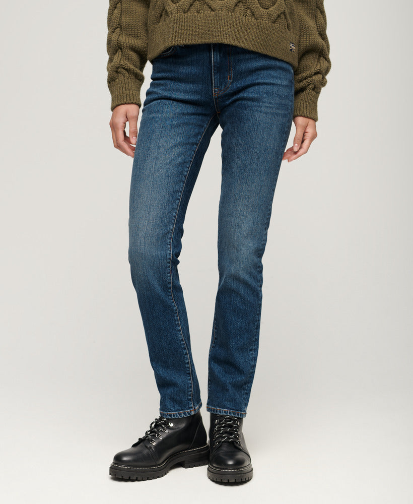 Organic Cotton Mid Rise Slim Jeans - Valley Blue