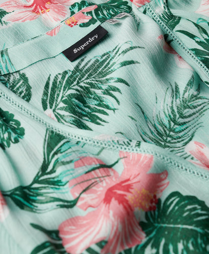 Printed Mini Wrap Dress - Luna Rose Mint