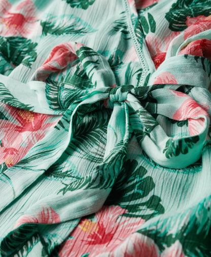 Printed Mini Wrap Dress - Luna Rose Mint