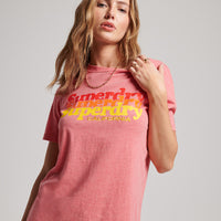 Vintage Scripted Infill T-Shirt - Red