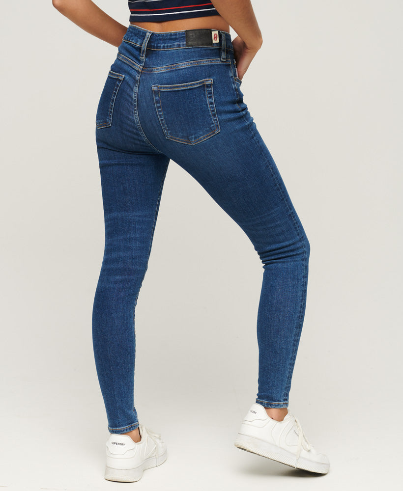 Organic Cotton High Rise Skinny Denim Jeans - Dark Blue