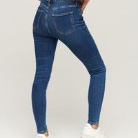 Organic Cotton High Rise Skinny Denim Jeans - Dark Blue